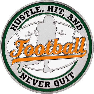 Orange "Football" with Dark Green Outer Circular Borders